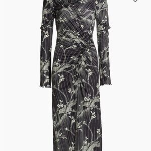 Sea New York Black and White Sheath Dress with Bishop Sleeves